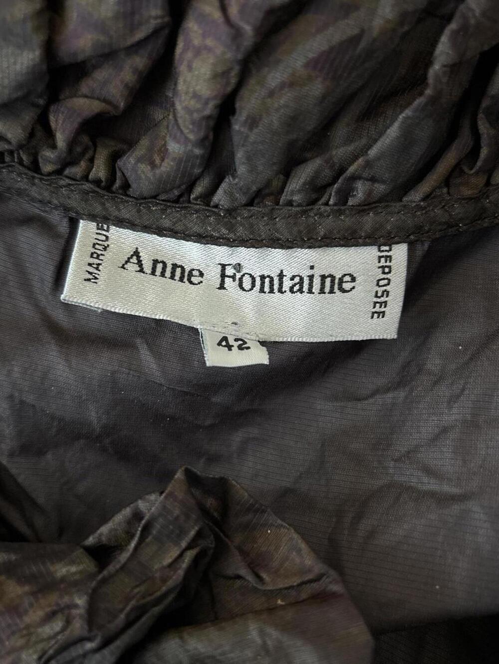 vintage Anne Fontaine crinkle metallic brown button up blouse - Picture 8 of 8